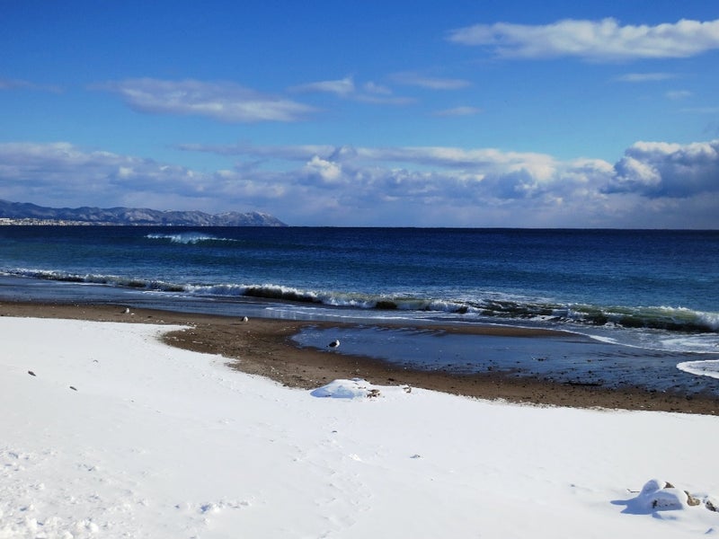 千葉の雪と海